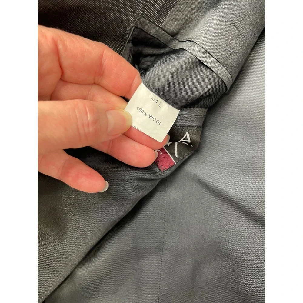 Jos.‎ A. Bank Classic Mens 44L Charcoal Gray 100% Wool Pleated 2 Piece Suit